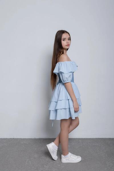 Фото 1 Літня підліткова Сукня Для дівчинки Венді Колір Блакитний