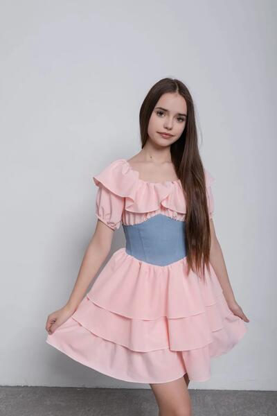 Фото 1 Літня підліткова Сукня Для дівчинки Венді Колір Ніжно-персиковий