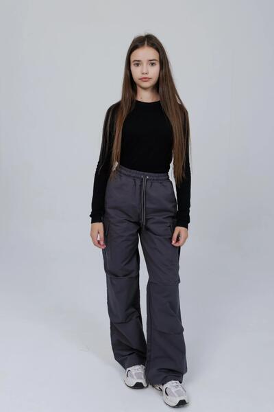 Fotografie 0 Adolescent Штаны Pentru fată Кери Culoare Графитовый