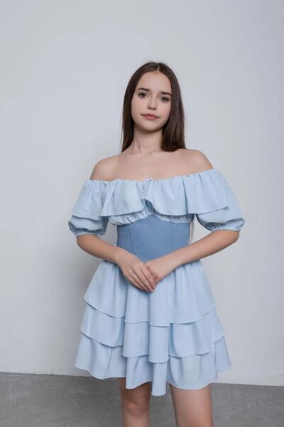 Фото 2 Літня підліткова Сукня Для дівчинки Венді Колір Блакитний