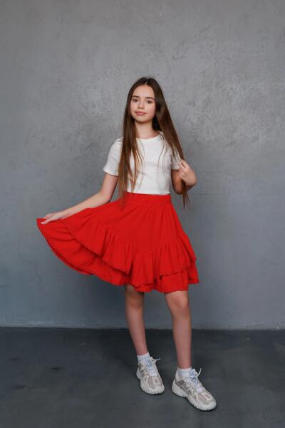 Photo 0 Summer Teenage Skirt For a girl berta Color krasnyj