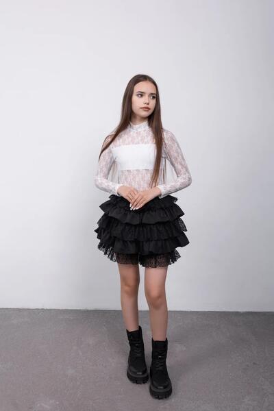 Fotografie 0 Letn&iacute; Dosp&iacute;vaj&iacute;c&iacute; Юбка Pro d&iacute;vku Ингрит Barva Черный