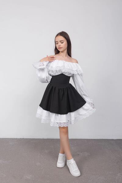 Photo 0 Summer teenager Dress For a girl nikolkruzhevo Color chornij