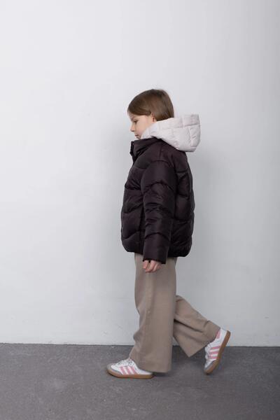 Photo 2 Demi-season Children's Jacket For a girl anabel Color shokoladno-sv.bezhev
