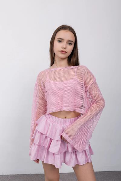Fotografie 1 De vară Adolescent Юбка-шорты Pentru fată Камила Culoare Розовый