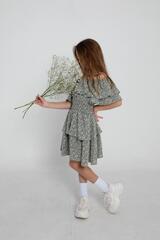 Фото 0 Летнее подростковое Платье Майя (крепдешин) Оливковый Для девочки