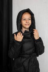 Фото 3 Зимнее Подростковое Пальто Эйлин Чорний Для девочки