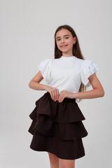 Fotografie 0 De vară Adolescent Юбка Ромена Шоколадный Pentru fată